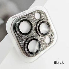 Load image into Gallery viewer, Camera Protector For iPhone 14Pro 14 13 12 Pro 11 Max Bling Glitter Diamond Metal Lens Glass Film 13Pro 14Plus 14 14ProMax Ring Shiny Diamond Metal Cover Glass Lens Protector Accessories