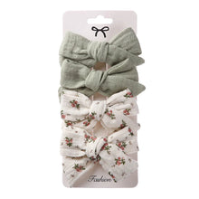 Load image into Gallery viewer, 4Pcs Baby Bows Hair Clips Cotton Linen Hairpins for Girls