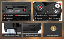 Load image into Gallery viewer, NBD 64MP Digital Camera for Photography, 4K Vlogging Camera with 3’’ Flip Screen,16X Digital Zoom,2 Batteries, 32GB TF Card