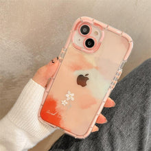 Load image into Gallery viewer, Luminous Art Abstract Phone Case For iPhone 13 12 11 Pro Max Transparent Silicone Shockproof Bumper Cover Floral Girly Transparent Phone Case Glow In Dark iphone case