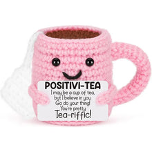 将图片加载到图库查看器,Funny Crochet Emotional Support Coffee Doll With Card Desktop Ornament Handmade Knitted Coffee Dolls Christmas Gifts Home Decor