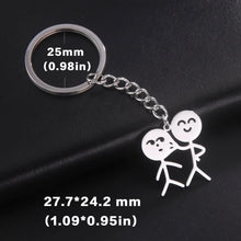 Load image into Gallery viewer, Teamer Funny Middle Finger Stickman Keychain 2025 Cute Trend School Bag Car Key Pendant Couple New Trinket Gift Keyring