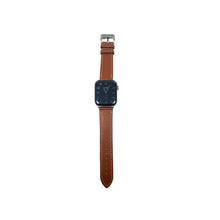 Load image into Gallery viewer, Hermes Apple Watch Series 7 GPS/ Cellular 45 mm - Stainless Steel - Brown Faux Leather Watch Band