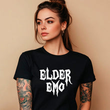 将图片加载到图库查看器,Glow in the Dark Elder Emo Black Tee Shirt