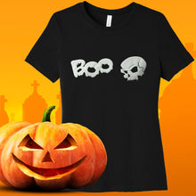 Load image into Gallery viewer, Skull Boo Glow in the Dark Puff Halloween Tee Shirt