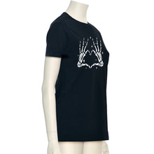 Load image into Gallery viewer, Glow in the Dark Dead Inside Heart Skeleton Hands Black Tee Shirt