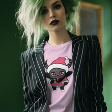 Load image into Gallery viewer, Holiday Krampus Cutie Pink Tee Shirt