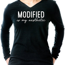 Load image into Gallery viewer, Modified is my Aesthetic Tapered Long Sleeve Hoodie