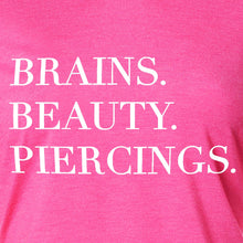 Load image into Gallery viewer, Brains Beauty & Piercings Tapered Long Sleeve Hoodie