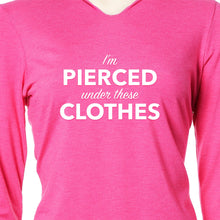 Load image into Gallery viewer, I'm Pierced Under These Clothes Tapered Long Sleeve Hoodie