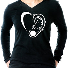 Load image into Gallery viewer, Modified Ear Heart Tapered Long Sleeve Hoodie