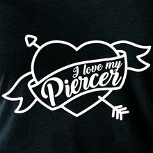 Load image into Gallery viewer, I Love My Piercer Black Tapered Long Sleeve Hoodie
