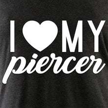 Load image into Gallery viewer, I Heart My Piercer Black Tapered Long Sleeve Hoodie