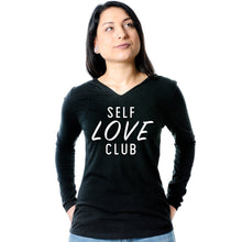 Load image into Gallery viewer, Self Love Club Black Tapered Long Sleeve Hoodie