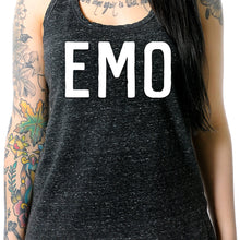 Load image into Gallery viewer, Emo Black Gray Cosmic Twist Back Tank Top