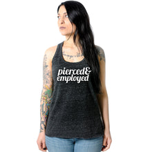 将图片加载到图库查看器,Pierced & Employed Black Gray Cosmic Twist Back Tank Top