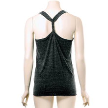 将图片加载到图库查看器,Pierced Goddess Black Gray Cosmic Twist Back Tank Top