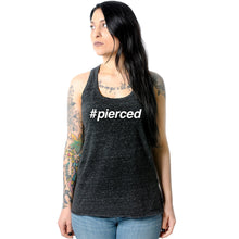 Load image into Gallery viewer, hashtag pierced Black Gray Cosmic Twist Back Tank Top