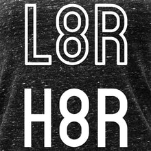 Load image into Gallery viewer, L8R H8R Black Gray Cosmic Twist Back Tank Top