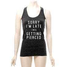 Load image into Gallery viewer, Sorry I'm Late I was Getting Pierced Cosmic Twist Back Tank Top