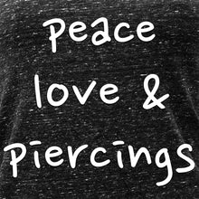 Load image into Gallery viewer, Peace Love & Piercings Black Gray Cosmic Twist Back Tank Top
