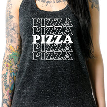 Load image into Gallery viewer, Pizza Pizza Pizza Pizza Pizza Black Gray Cosmic Twist Back Tank Top