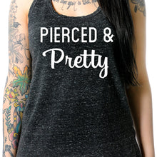 Load image into Gallery viewer, Pierced & Pretty Black Gray Cosmic Twist Back Tank Top