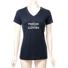 Load image into Gallery viewer, I'm Pierced Under These Clothes Black Tapered V-Neck Tee Shirt