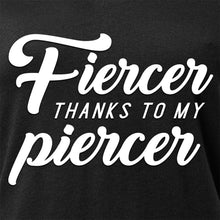 将图片加载到图库查看器,Fiercer thanks to my Piercer Black Tapered V-Neck Tee Shirt
