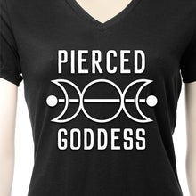 Load image into Gallery viewer, Pierced Goddess Tapered V-Neck Tee Shirt