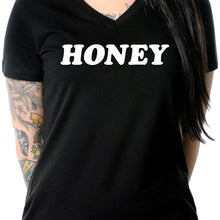 Load image into Gallery viewer, Honey Black V-Neck Tee Shirt