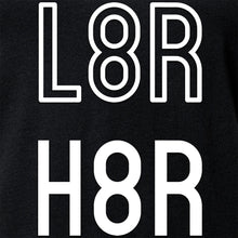 Load image into Gallery viewer, L8R H8R Black V-Neck Tee Shirt