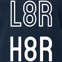 Load image into Gallery viewer, L8R H8R Black V-Neck Tee Shirt