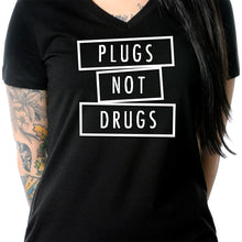 将图片加载到图库查看器,Plugs Not Drugs V-Neck Tee Shirt