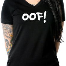 Load image into Gallery viewer, oof! Black Tapered V-Neck Tee Shirt