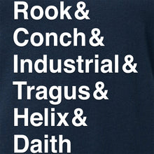 Load image into Gallery viewer, Rook & Conch & Industrial & Tragus & Helix & Daith Tapered V-Neck Tee Shirt