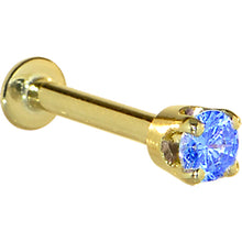 Load image into Gallery viewer, 16G Solid 14K Yellow Gold 3mm Arctic Cubic Zirconia Tragus Earring Stud