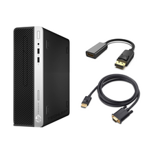 将图片加载到图库查看器,HP ProDesk 400 G6 – 4.70 GHz – 2 TB SSD – Black - with HDMI & VGA Adapters