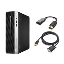 Load image into Gallery viewer, HP ProDesk 400 G6 – 4.70 GHz – 2 TB SSD – Black - DVD Burner and HDMI & VGA Adapters