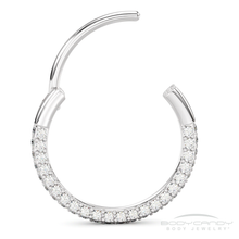 Load image into Gallery viewer, 20G Implant Grade Titanium Triple Sided Micro Gem Hinged Nose Hoop