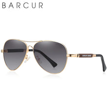 将图片加载到图库查看器,BARCUR Polarized Pilot Sunglasses for Men – Stylish Anti Blue Light UV400 Protection Gradient Mirror Lens Stainless Steel Trendy Frame – Fashion Aviator Sun Glasses for Men Ideal for Driving Travel Summer & Outdoor Activities
