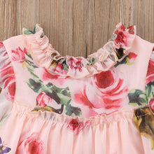Load image into Gallery viewer, Cute Baby Girls Dress with Flower Puff Sleeves A -line Dress For Baby Girls for Holiday Party