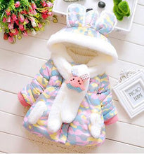 Load image into Gallery viewer, Modern Children's Winter Cartoon Cute Rabbit Infant Outerwear Hooded Baby Girls Jackets For Girls
