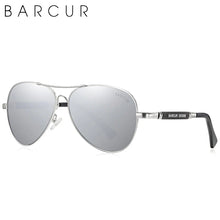 将图片加载到图库查看器,BARCUR Polarized Pilot Sunglasses for Men – Stylish Anti Blue Light UV400 Protection Gradient Mirror Lens Stainless Steel Trendy Frame – Fashion Aviator Sun Glasses for Men Ideal for Driving Travel Summer & Outdoor Activities