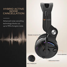 将图片加载到图库查看器,Wantek T2L Wireless Noise-Canceling Headset Black