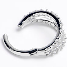 将图片加载到图库查看器,16G 5/16 Solid 14K White Gold Clear CZ Gem Hinged Segment Ring