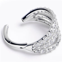 将图片加载到图库查看器,16G 5/16 Solid 14K White Gold Clear CZ Gem Row Hinged Segment Ring