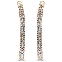 将图片加载到图库查看器,18K Rose Gold 6.90 Cttw Pave Set Diamond Inside Out Eternity Hoop Earrings (F-G Color, VS1-VS2 Clarity)