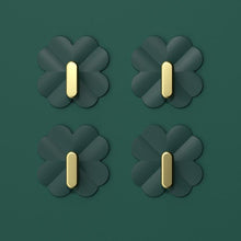 Load image into Gallery viewer, A Box of 4 Four-leaf Clover Hooks Punch-free Strong Sticky Bathroom Hook Light Luxury Household Wall Nail-free Key Storage Hook Cute Plastic Hooks Self-Adhesive Suitable Wall Bracket Self-Adhesive Hook Strong Adhesive Hanging on the Wall