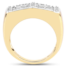 Load image into Gallery viewer, 14K Yellow Gold Plated 0.19 Carat Genuine White Diamond .925 Sterling Silver Ring
